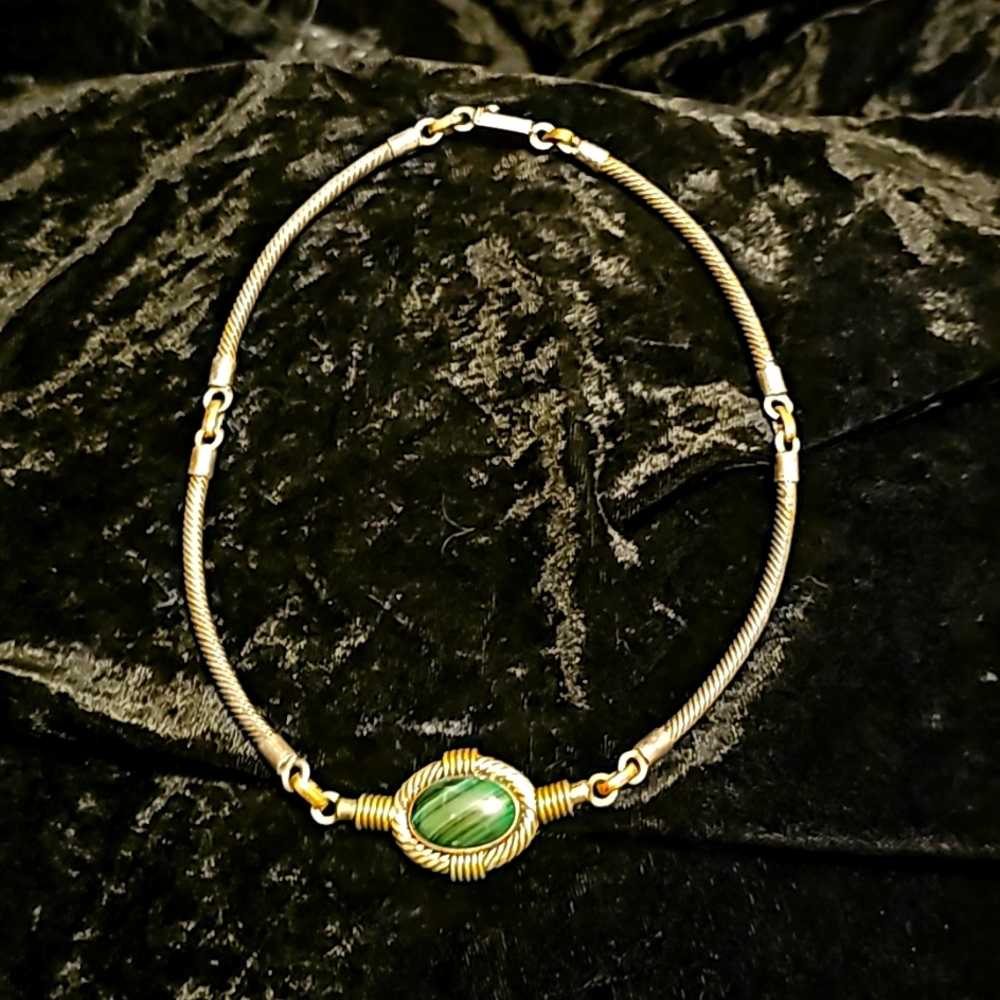 COPY - Ladies Custom 925 Silver and Malachite Necklace*